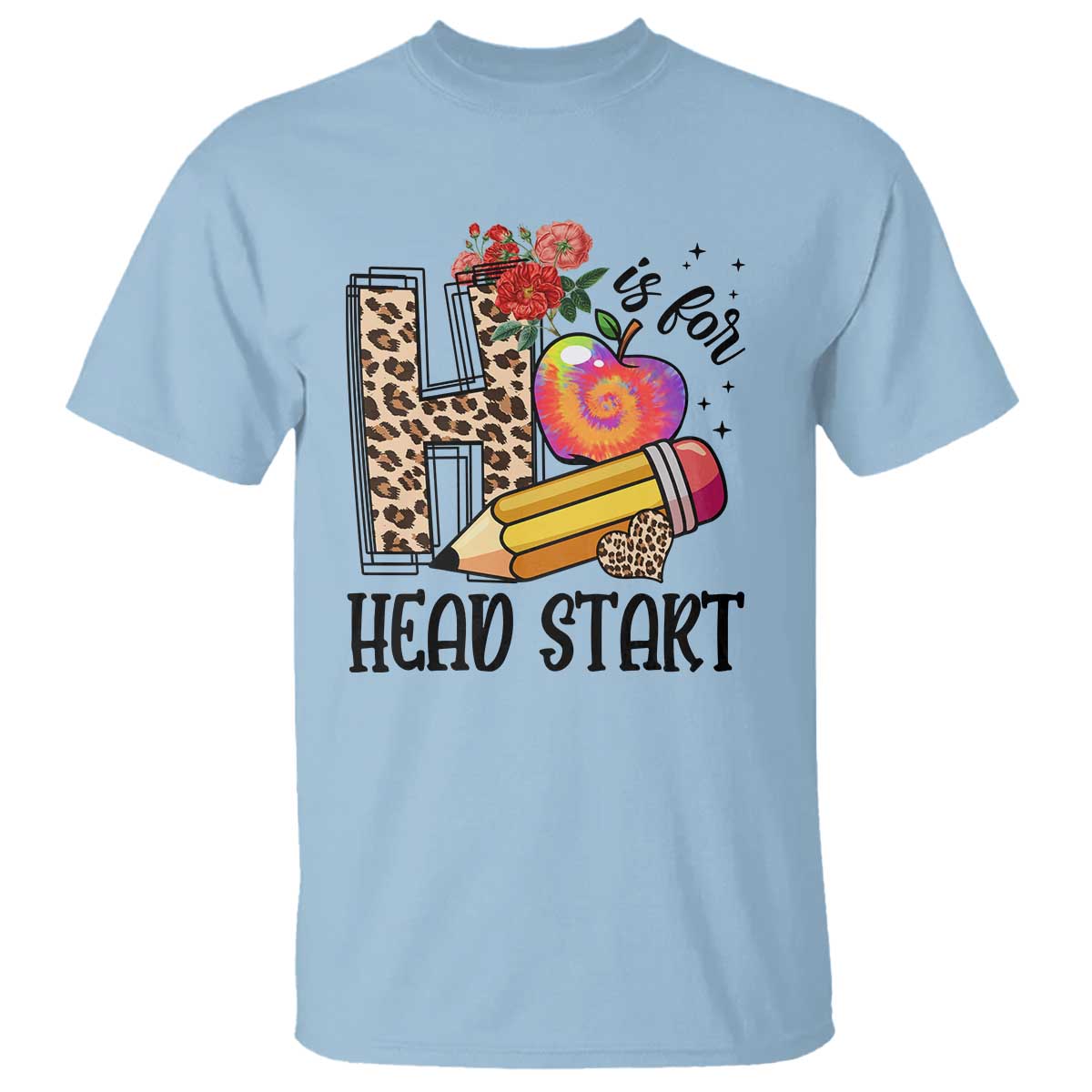 Back To School T Shirt H Is For Head Start Pencil Apple Flower - Wonder Print Shop