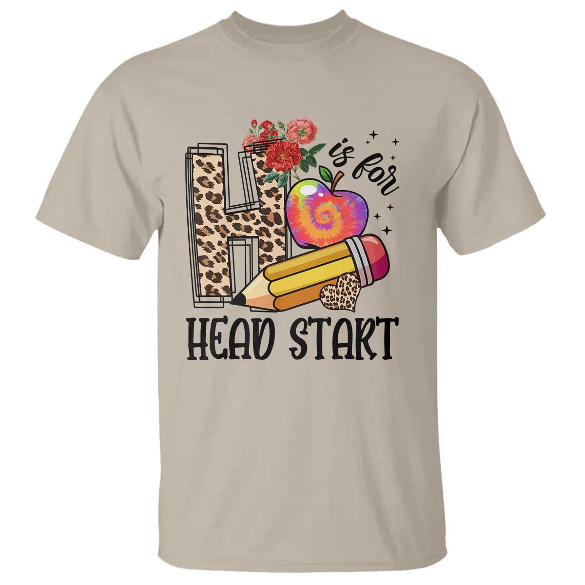 Back To School T Shirt H Is For Head Start Pencil Apple Flower - Wonder Print Shop