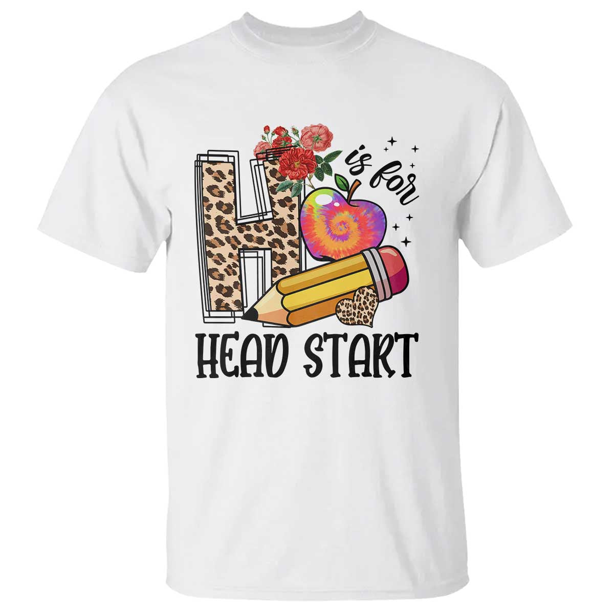 Back To School T Shirt H Is For Head Start Pencil Apple Flower - Wonder Print Shop