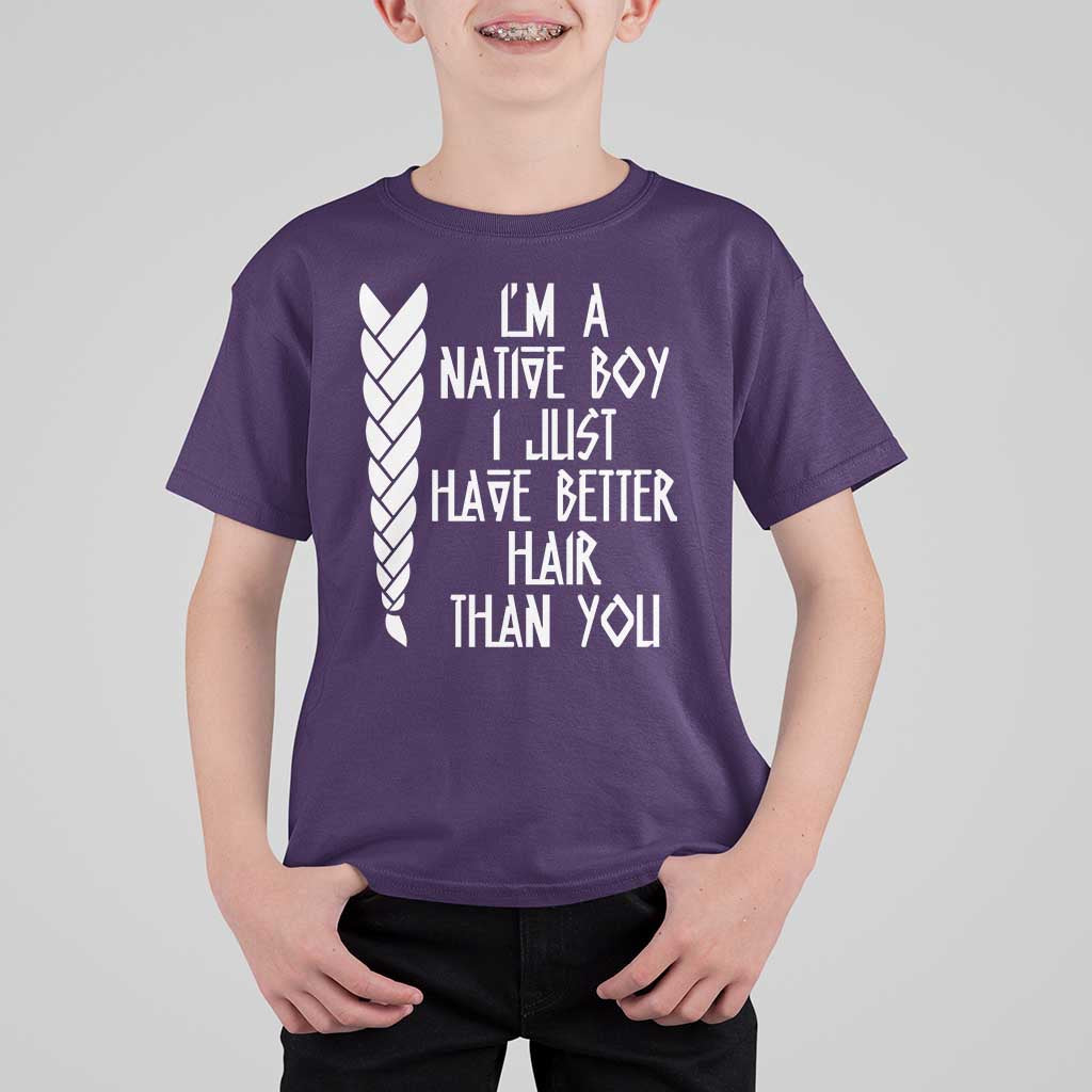 I Am A Native Boy I Just Have Better Hair Than You T Shirt For Kid Indian American - Wonder Print Shop