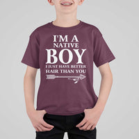 I Am A Native Boy I Just Have Better Hair Than You T Shirt For Kid Indian American Arrow - Wonder Print Shop