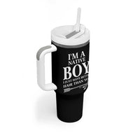 I Am A Native Boy I Just Have Better Hair Than You Tumbler With Handle Indian American Arrow - Wonder Print Shop
