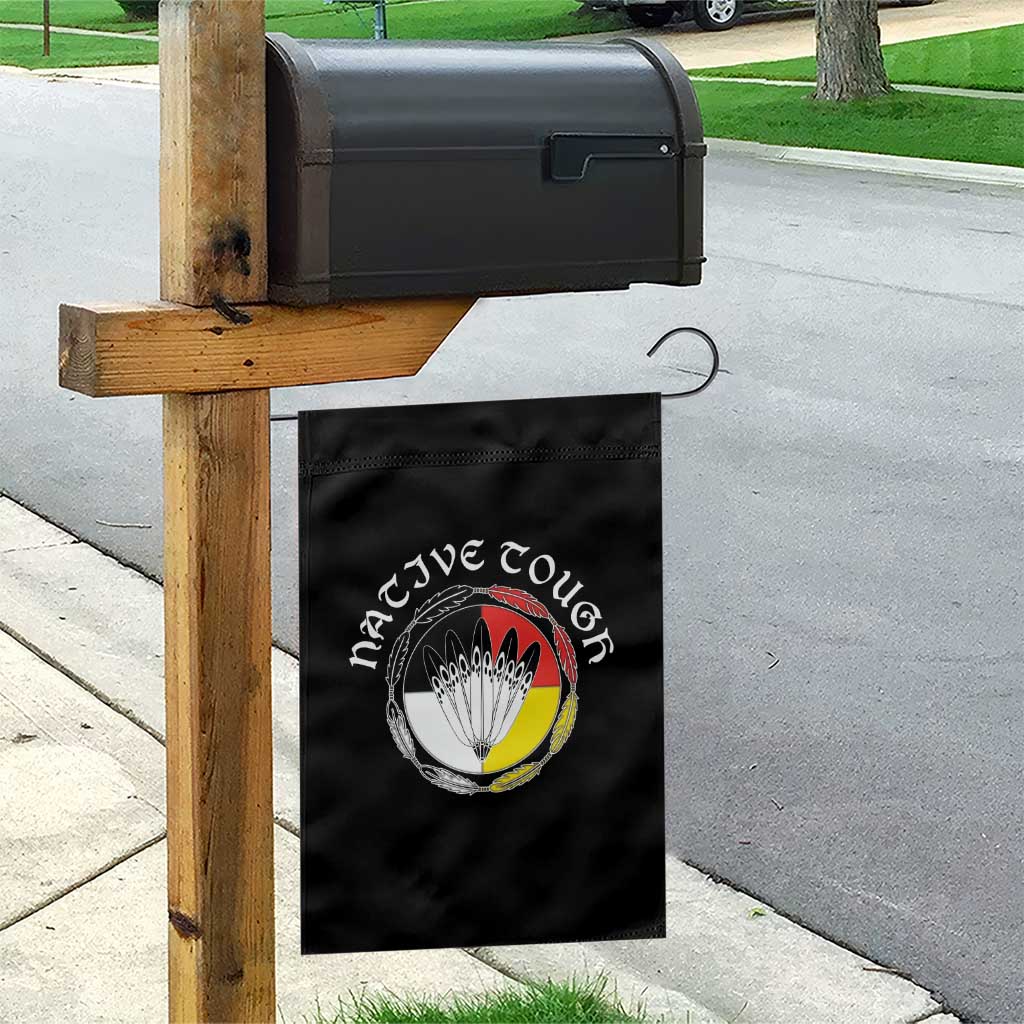 Native Tough Garden Flag Indian American Medicine Wheel Feathers - Wonder Print Shop