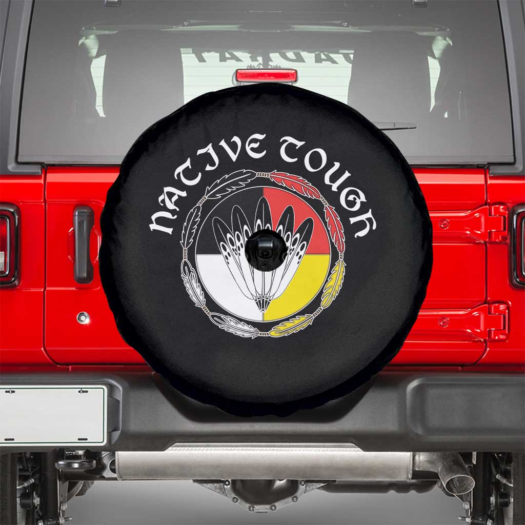 Native Tough Spare Tire Cover Indian American Medicine Wheel Feathers - Wonder Print Shop