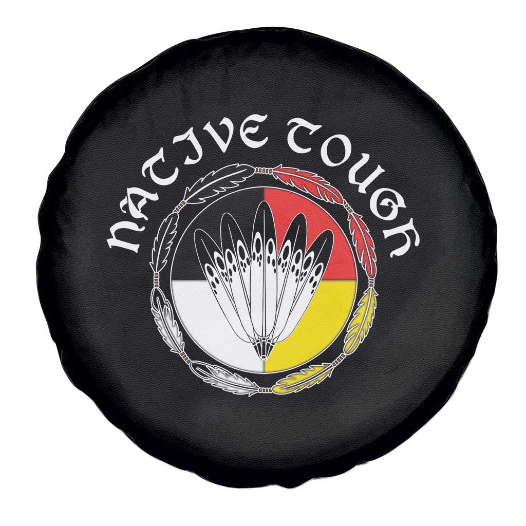 Native Tough Spare Tire Cover Indian American Medicine Wheel Feathers - Wonder Print Shop
