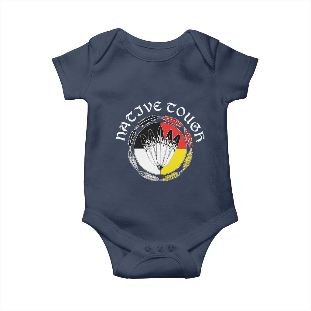 Native Tough Baby Onesie Indian American Medicine Wheel Feathers - Wonder Print Shop
