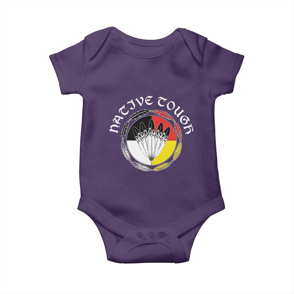 Native Tough Baby Onesie Indian American Medicine Wheel Feathers - Wonder Print Shop