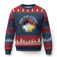 Native Tough Ugly Christmas Sweater Indian American Medicine Wheel Feathers - Wonder Print Shop