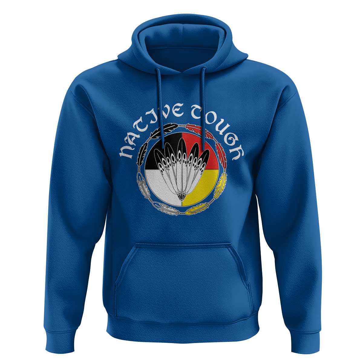 Native Tough Hoodie Indian American Medicine Wheel Feathers - Wonder Print Shop