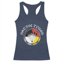 Native Tough Racerback Tank Top Indian American Medicine Wheel Feathers - Wonder Print Shop