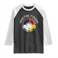 Native Tough Raglan Shirt Indian American Medicine Wheel Feathers - Wonder Print Shop