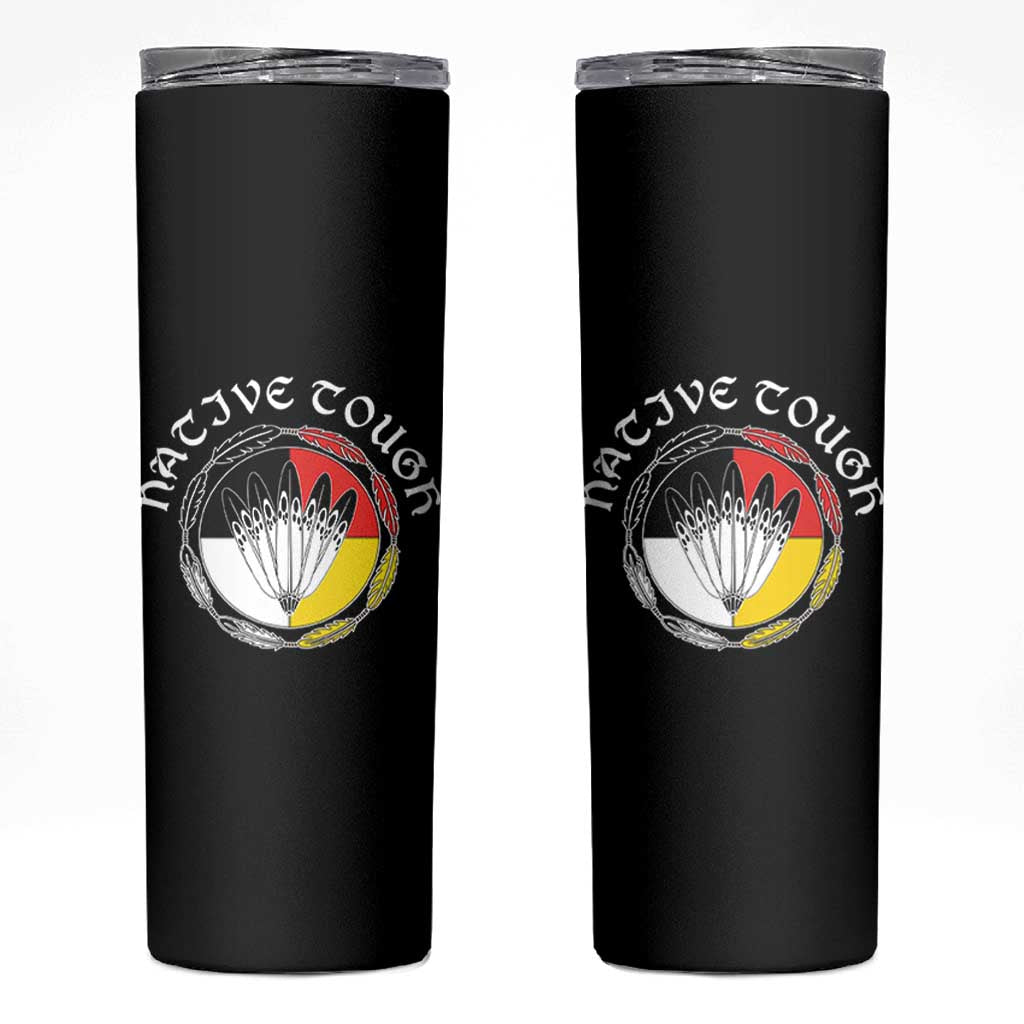 Native Tough Skinny Tumbler Indian American Medicine Wheel Feathers - Wonder Print Shop