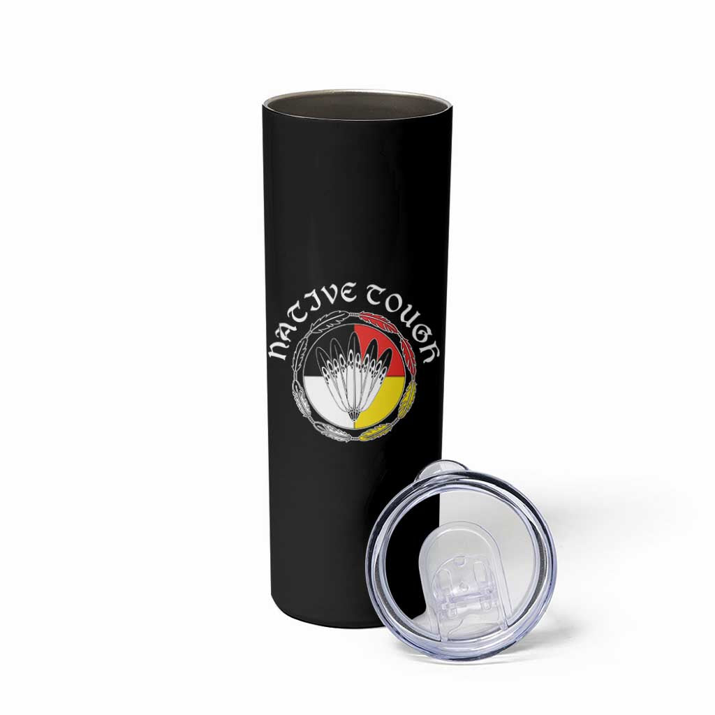 Native Tough Skinny Tumbler Indian American Medicine Wheel Feathers - Wonder Print Shop