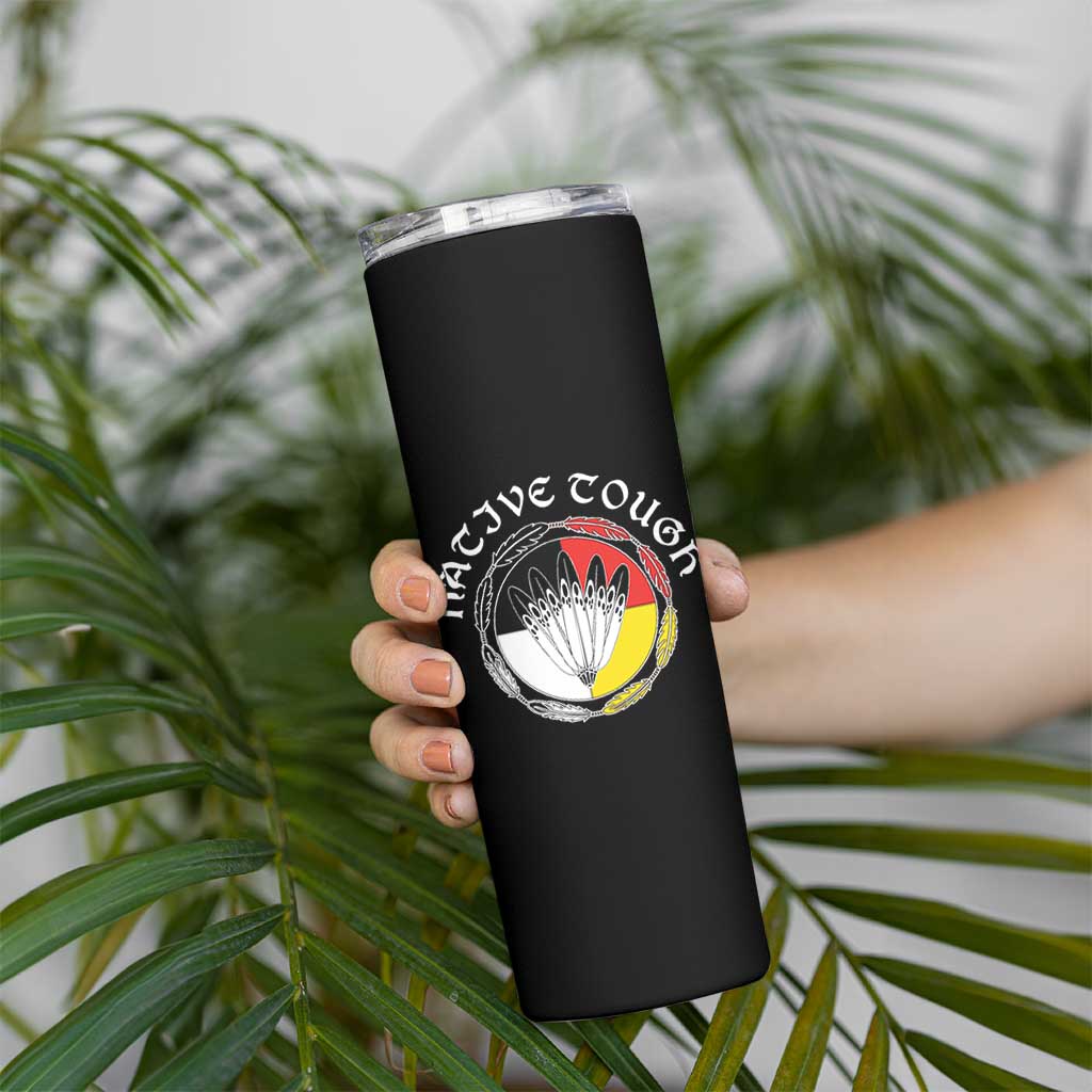 Native Tough Skinny Tumbler Indian American Medicine Wheel Feathers - Wonder Print Shop
