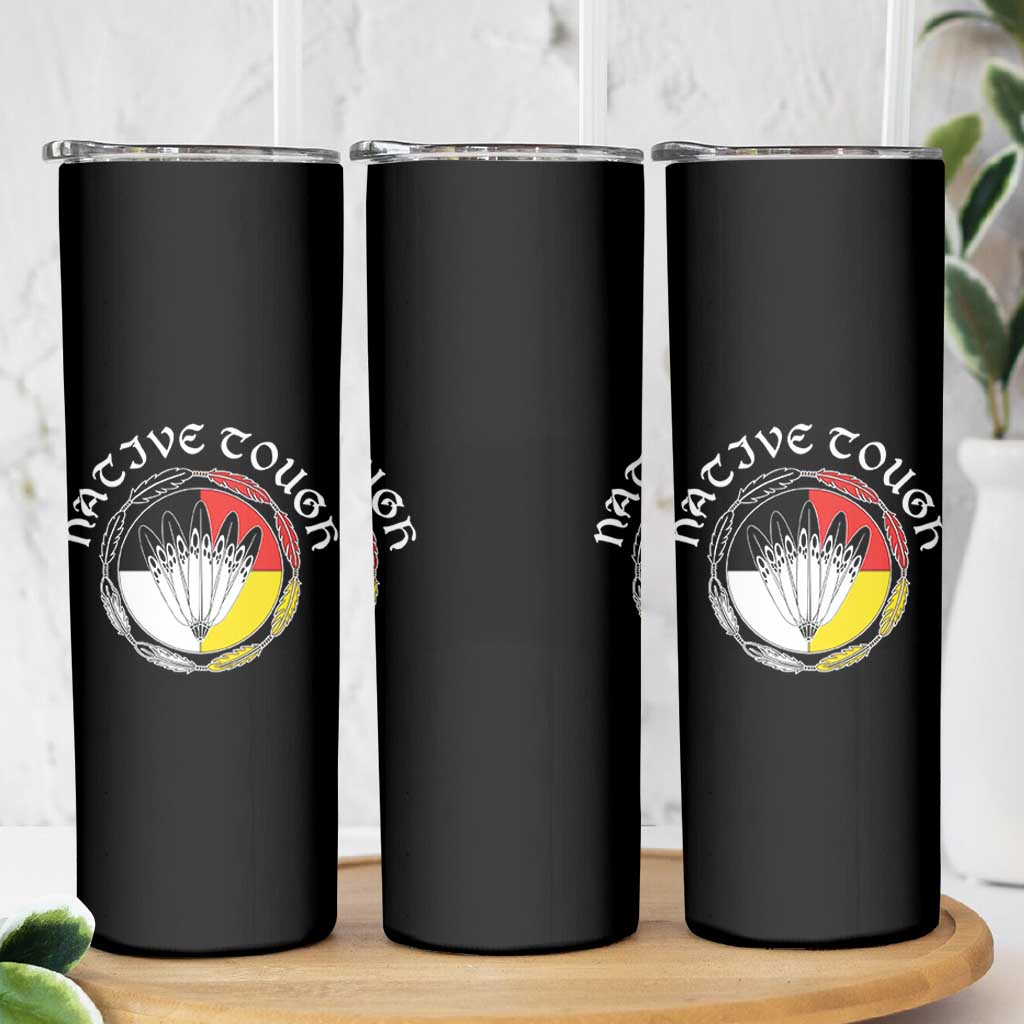 Native Tough Skinny Tumbler Indian American Medicine Wheel Feathers - Wonder Print Shop