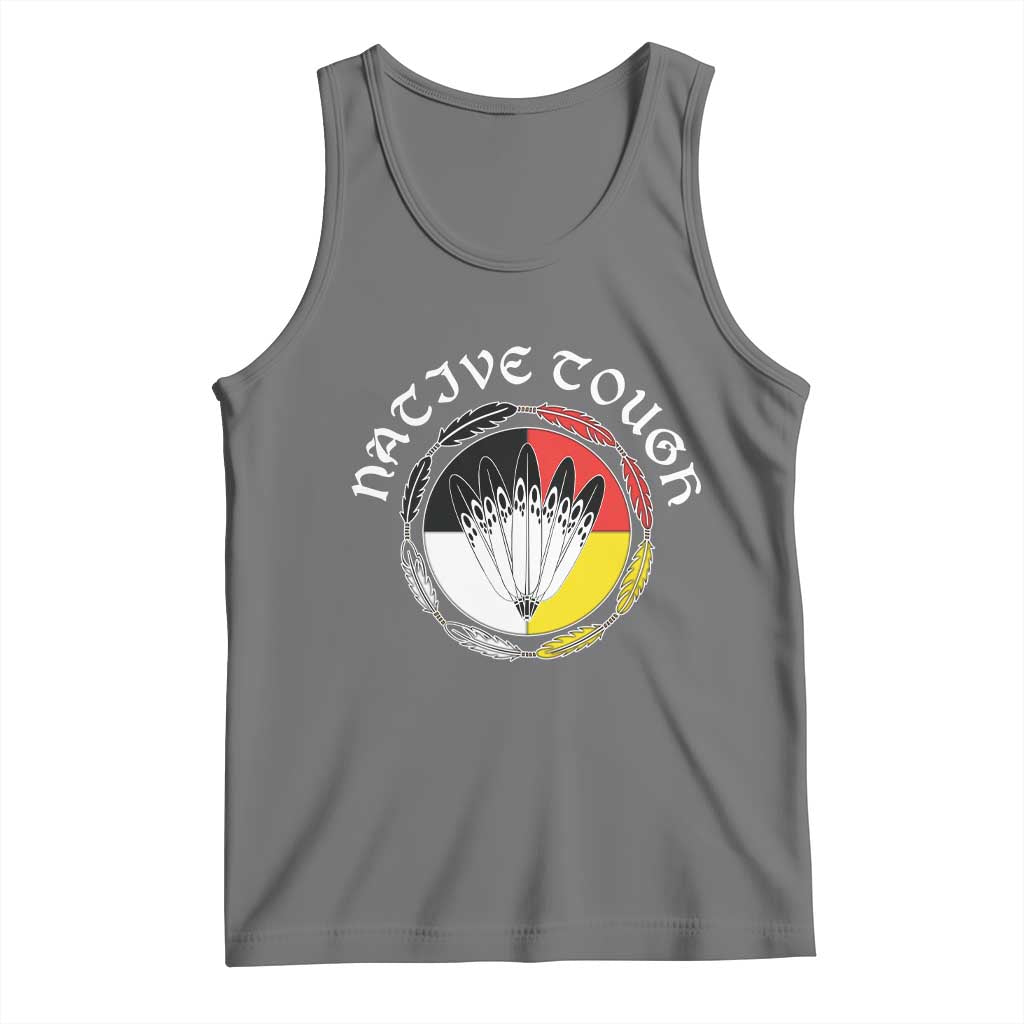Native Tough Tank Top Indian American Medicine Wheel Feathers - Wonder Print Shop