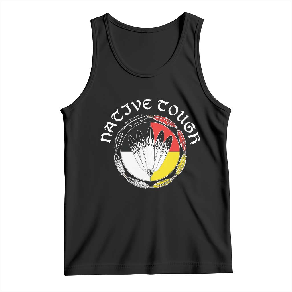 Native Tough Tank Top Indian American Medicine Wheel Feathers - Wonder Print Shop