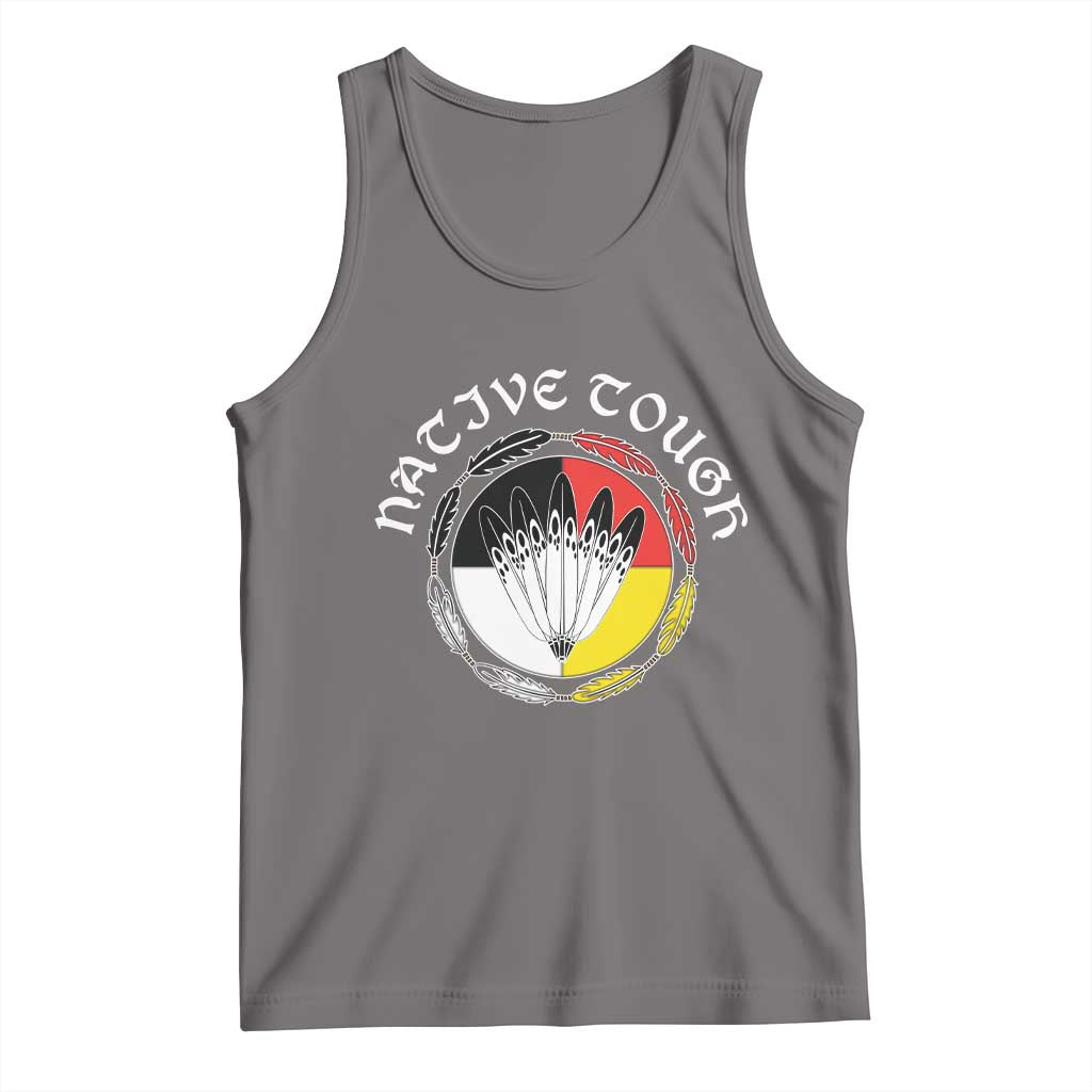 Native Tough Tank Top Indian American Medicine Wheel Feathers - Wonder Print Shop