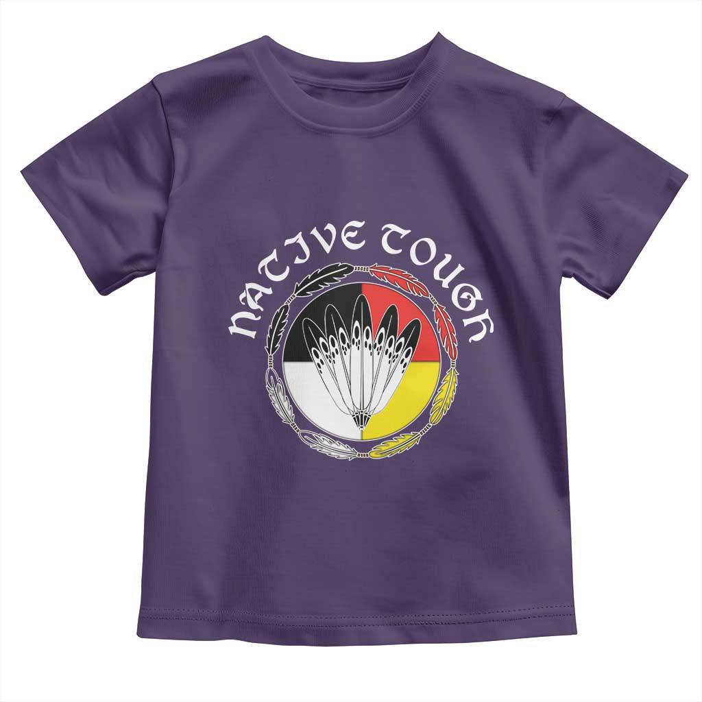 Native Tough Toddler T Shirt Indian American Medicine Wheel Feathers - Wonder Print Shop