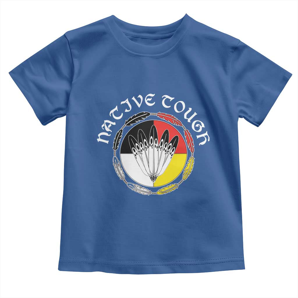 Native Tough Toddler T Shirt Indian American Medicine Wheel Feathers - Wonder Print Shop