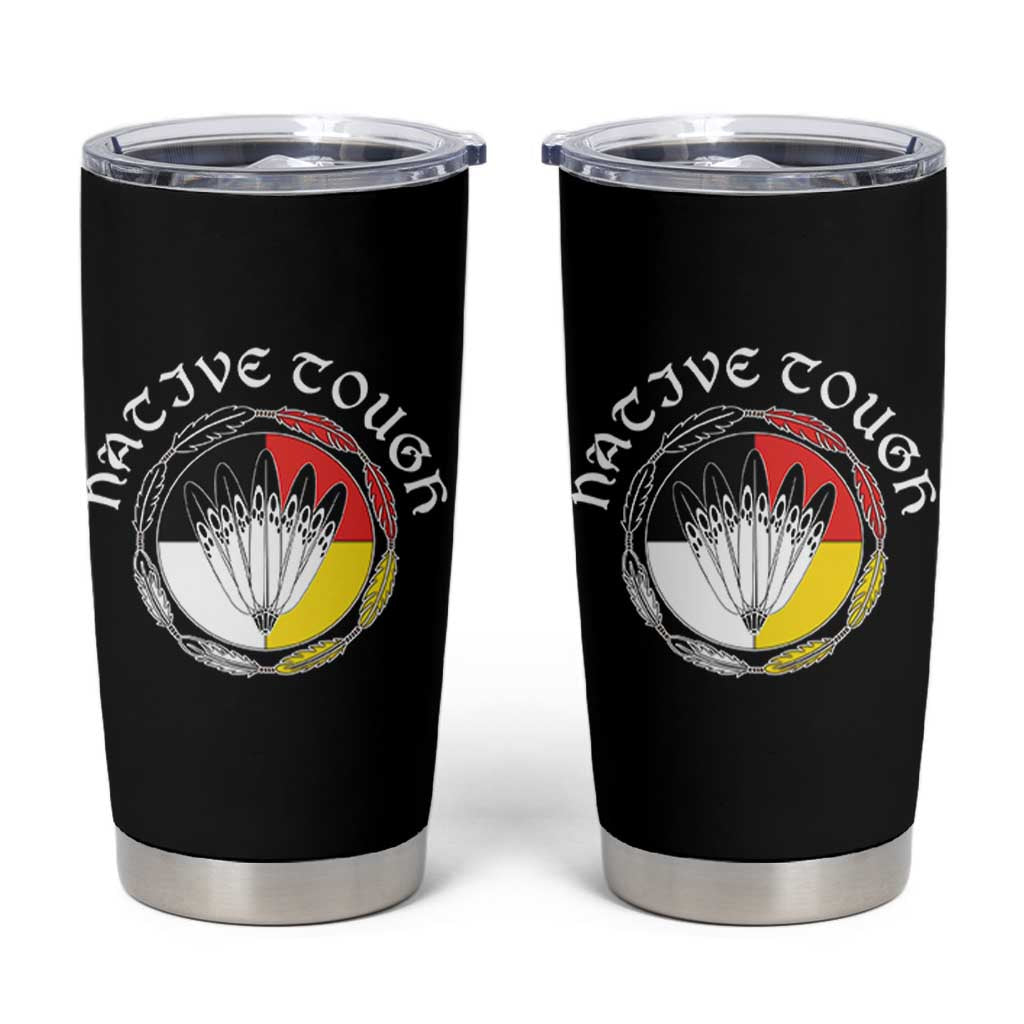 Native Tough Tumbler Cup Indian American Medicine Wheel Feathers - Wonder Print Shop