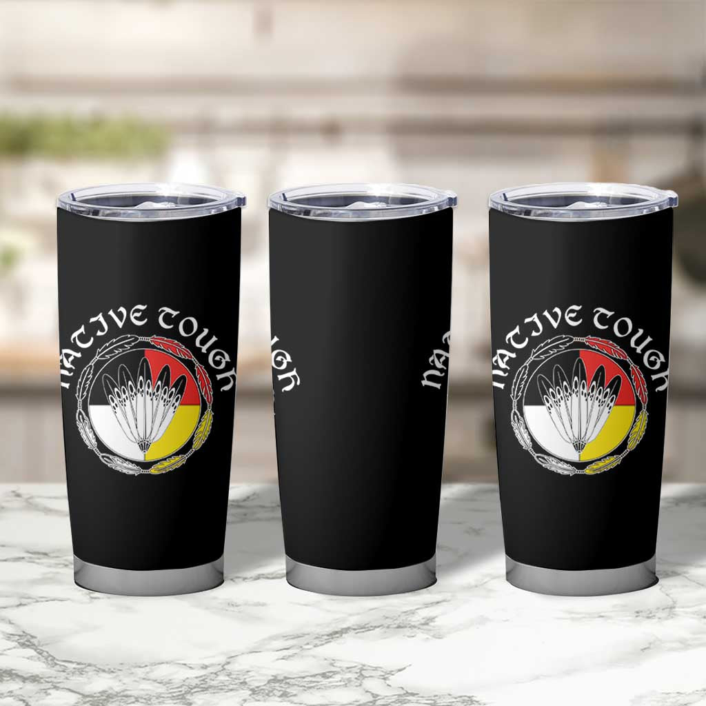 Native Tough Tumbler Cup Indian American Medicine Wheel Feathers - Wonder Print Shop
