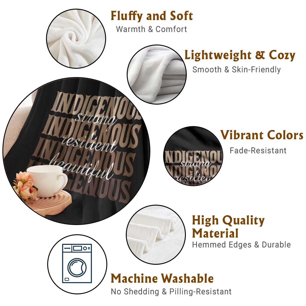 Proud Native American Indigenous Strong Resilient Beautiful Throw Blanket - Wonder Print Shop