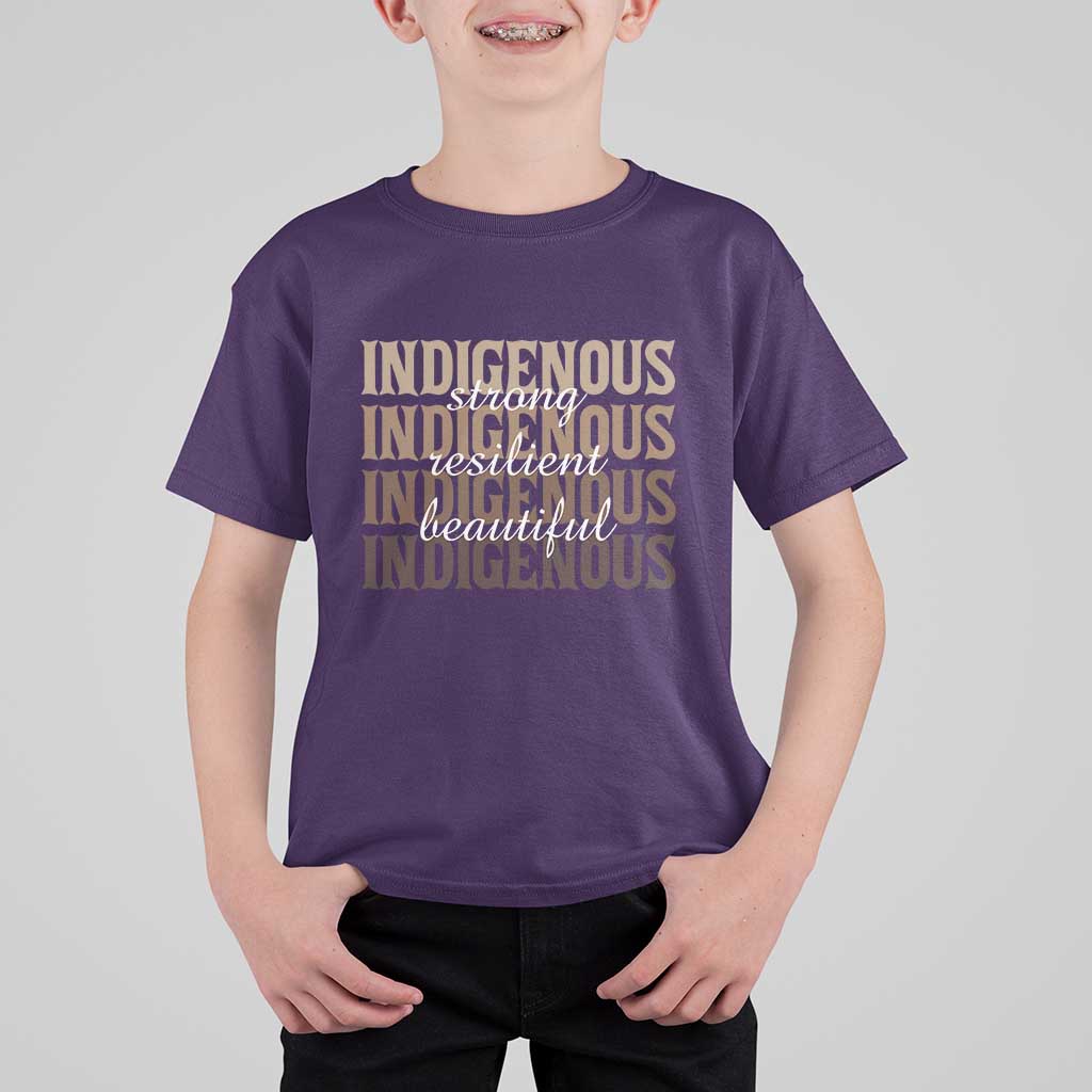 Proud Native American Indigenous Strong Resilient Beautiful T Shirt For Kid - Wonder Print Shop