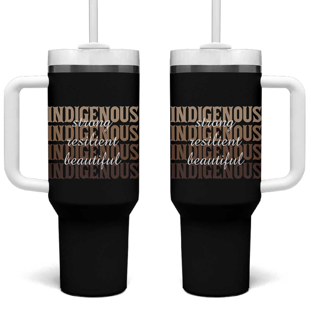 Proud Native American Indigenous Strong Resilient Beautiful Tumbler With Handle - Wonder Print Shop