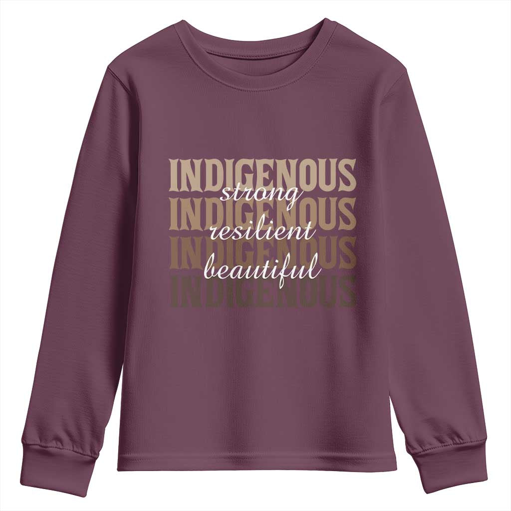 Proud Native American Indigenous Strong Resilient Beautiful Youth Sweatshirt - Wonder Print Shop