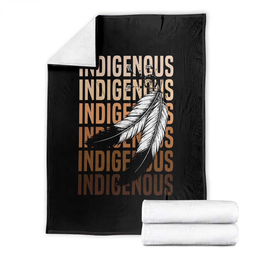 Indigenous Pride Throw Blanket Native American Heritage Feathers Dreamcatcher - Wonder Print Shop