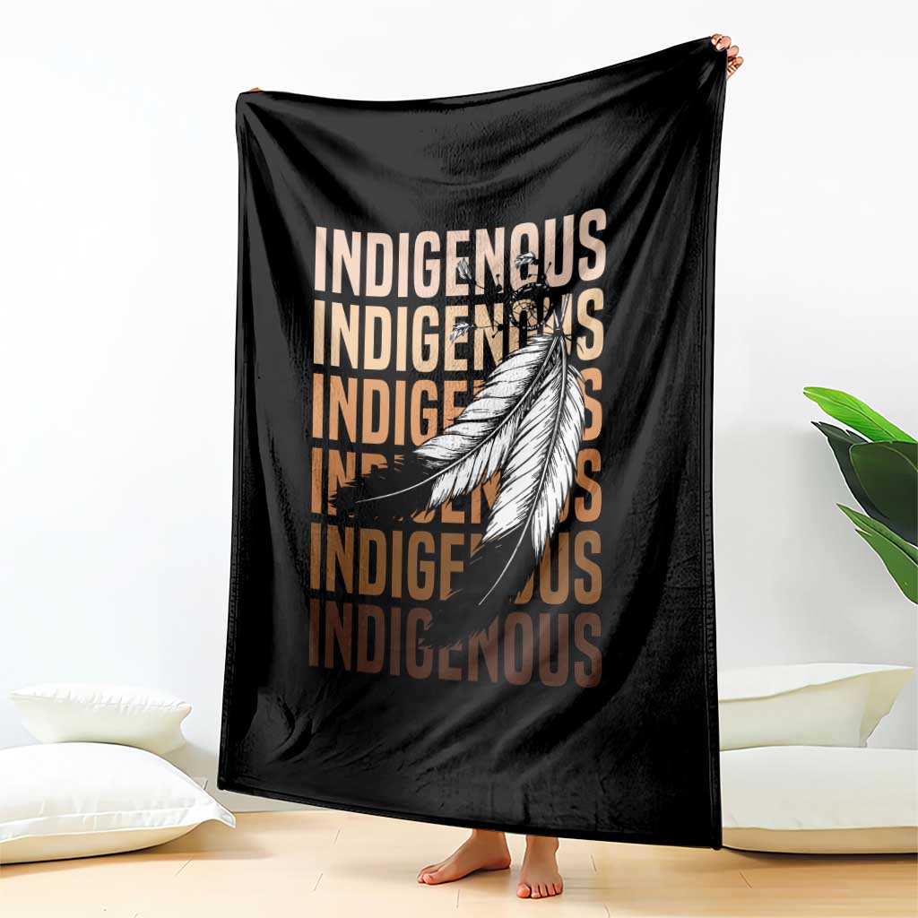 Indigenous Pride Throw Blanket Native American Heritage Feathers Dreamcatcher - Wonder Print Shop