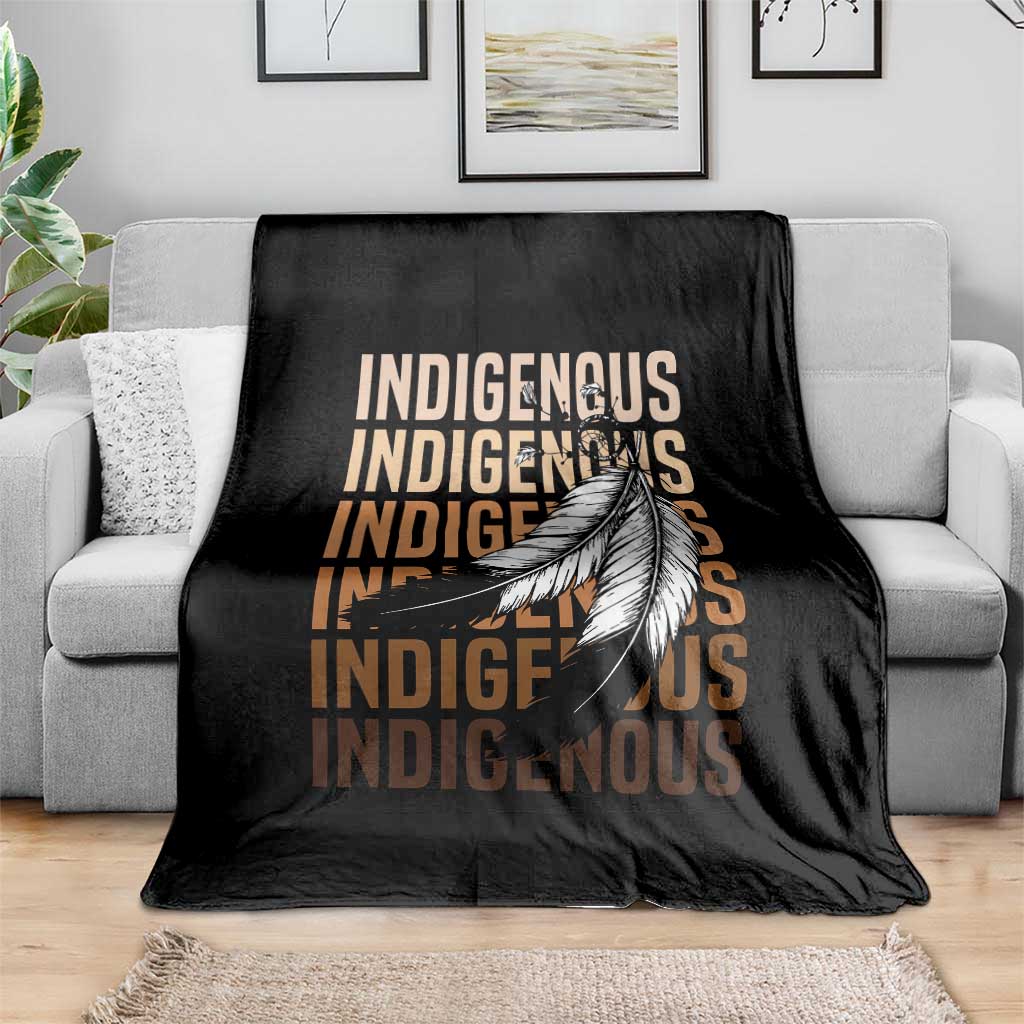 Indigenous Pride Throw Blanket Native American Heritage Feathers Dreamcatcher - Wonder Print Shop