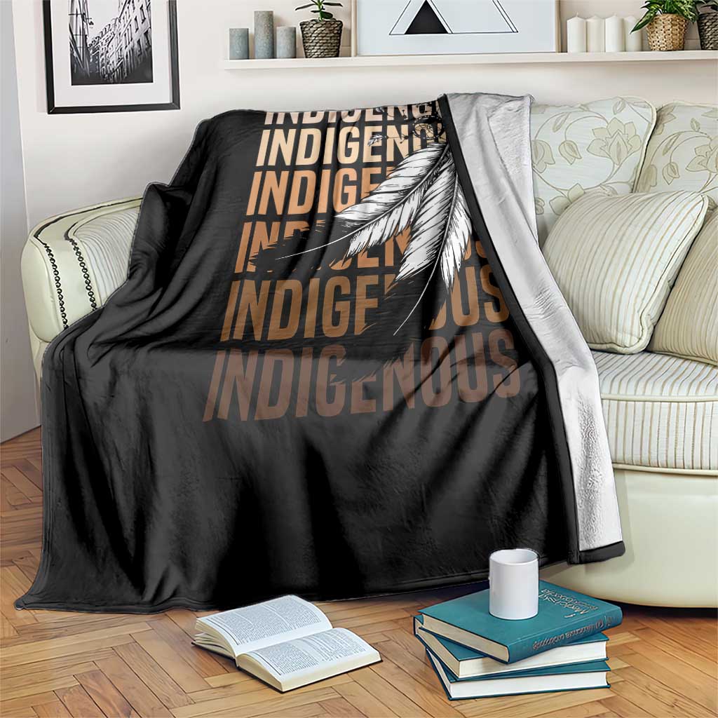 Indigenous Pride Throw Blanket Native American Heritage Feathers Dreamcatcher - Wonder Print Shop