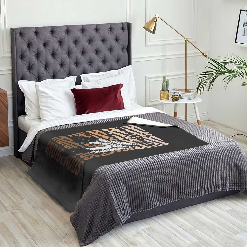 Indigenous Pride Throw Blanket Native American Heritage Feathers Dreamcatcher - Wonder Print Shop