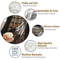 Indigenous Pride Throw Blanket Native American Heritage Feathers Dreamcatcher - Wonder Print Shop