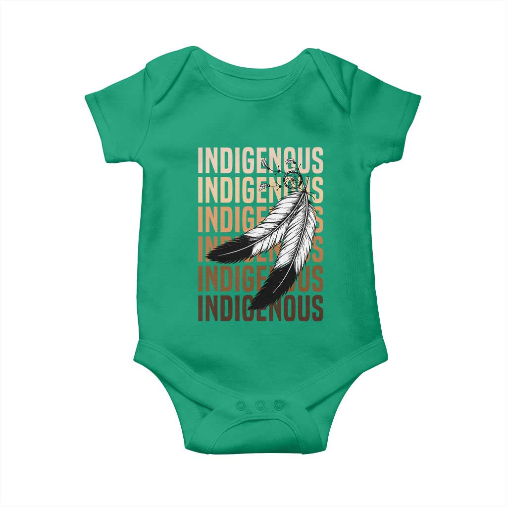 Indigenous Pride Baby Onesie Native American Heritage Feathers Dreamcatcher - Wonder Print Shop