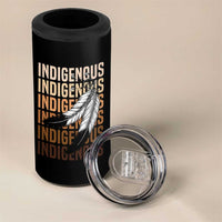 Indigenous Pride 4 in 1 Can Cooler Tumbler Native American Heritage Feathers Dreamcatcher - Wonder Print Shop