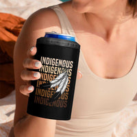 Indigenous Pride 4 in 1 Can Cooler Tumbler Native American Heritage Feathers Dreamcatcher - Wonder Print Shop