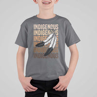 Indigenous Pride T Shirt For Kid Native American Heritage Feathers Dreamcatcher - Wonder Print Shop