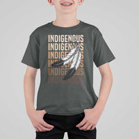 Indigenous Pride T Shirt For Kid Native American Heritage Feathers Dreamcatcher - Wonder Print Shop