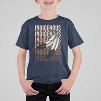 Indigenous Pride T Shirt For Kid Native American Heritage Feathers Dreamcatcher - Wonder Print Shop