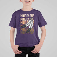 Indigenous Pride T Shirt For Kid Native American Heritage Feathers Dreamcatcher - Wonder Print Shop