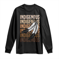 Indigenous Pride Long Sleeve Shirt Native American Heritage Feathers Dreamcatcher - Wonder Print Shop
