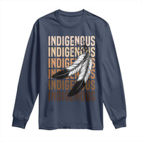 Indigenous Pride Long Sleeve Shirt Native American Heritage Feathers Dreamcatcher - Wonder Print Shop