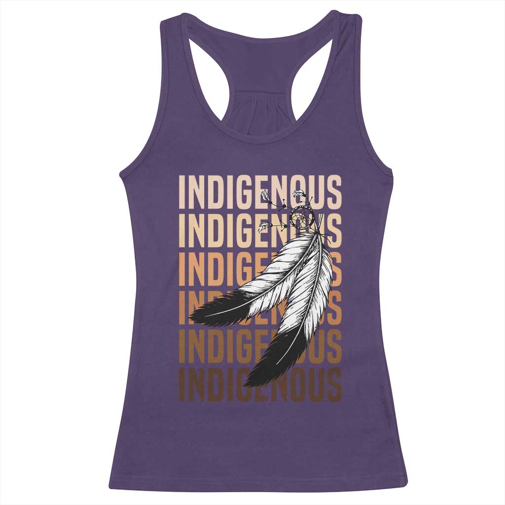 Indigenous Pride Racerback Tank Top Native American Heritage Feathers Dreamcatcher - Wonder Print Shop