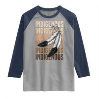 Indigenous Pride Raglan Shirt Native American Heritage Feathers Dreamcatcher - Wonder Print Shop