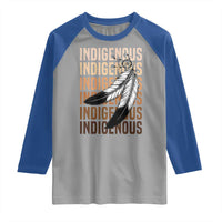 Indigenous Pride Raglan Shirt Native American Heritage Feathers Dreamcatcher - Wonder Print Shop