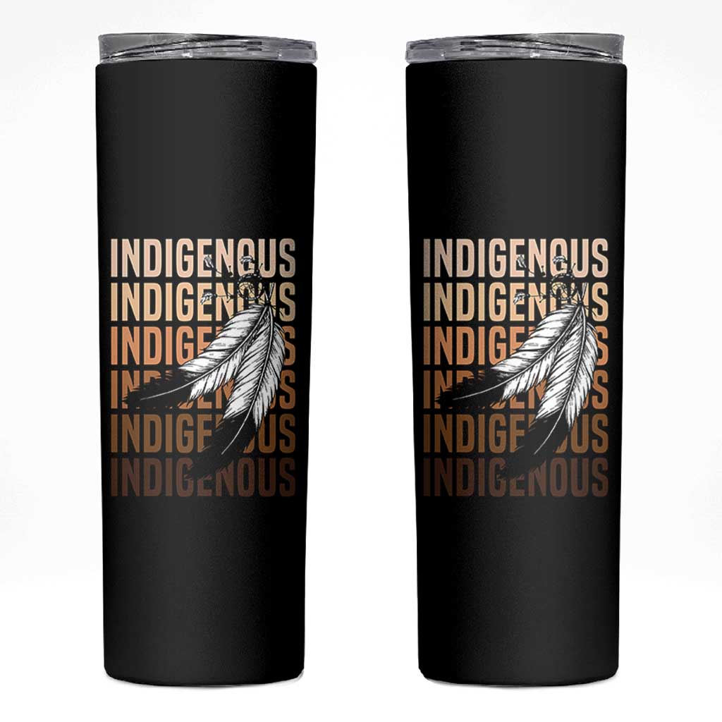 Indigenous Pride Skinny Tumbler Native American Heritage Feathers Dreamcatcher - Wonder Print Shop