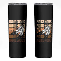 Indigenous Pride Skinny Tumbler Native American Heritage Feathers Dreamcatcher - Wonder Print Shop